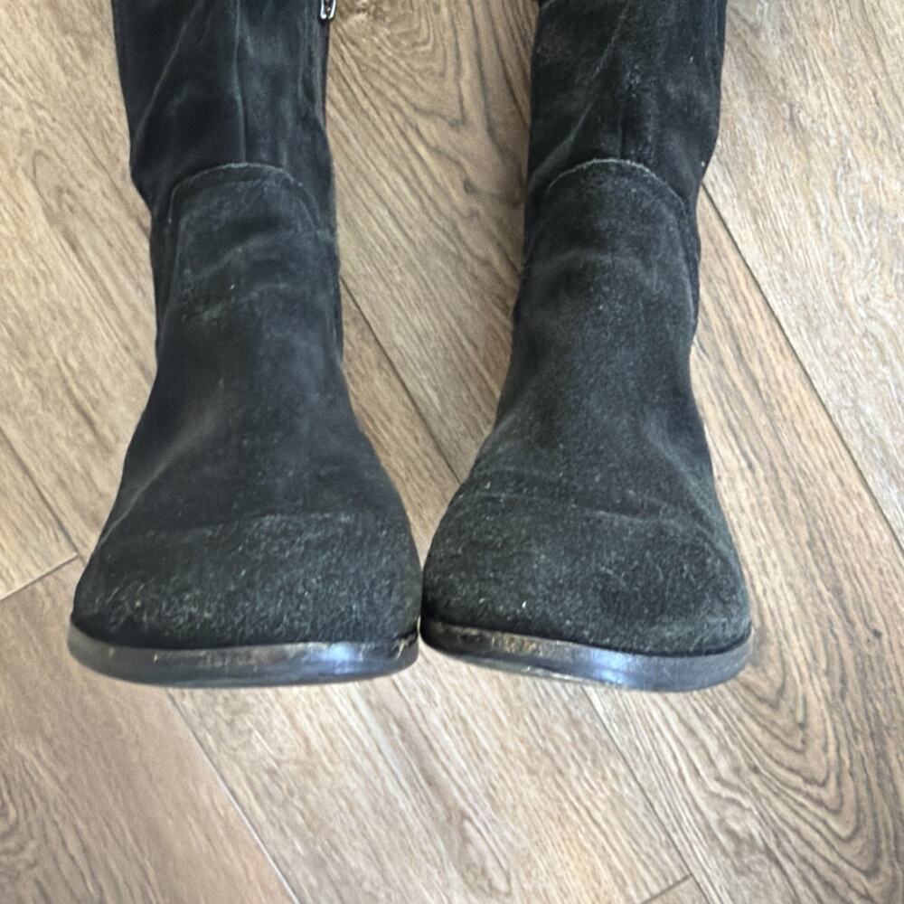 Vince Camuto Kochelda Over the Knee Boot Womens 9.5 Black Suede Side Zip Edgy - Picture 11 of 13